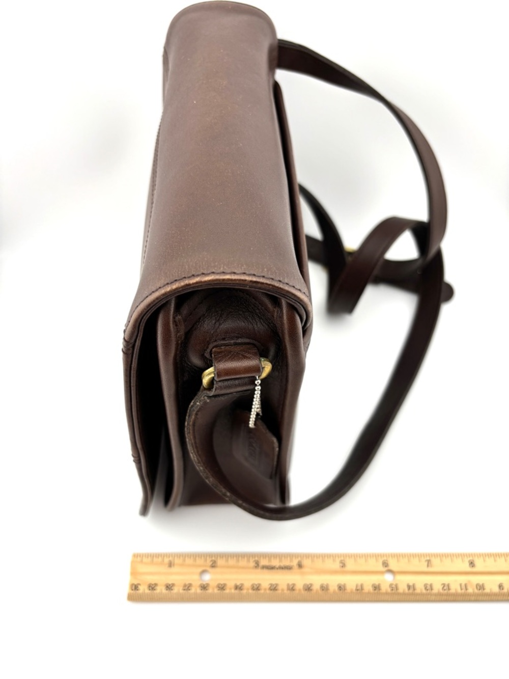 Vintage Coach Tribeca Flap Brown Leather Crossbody L8D-9092 - Picture 11 of 14